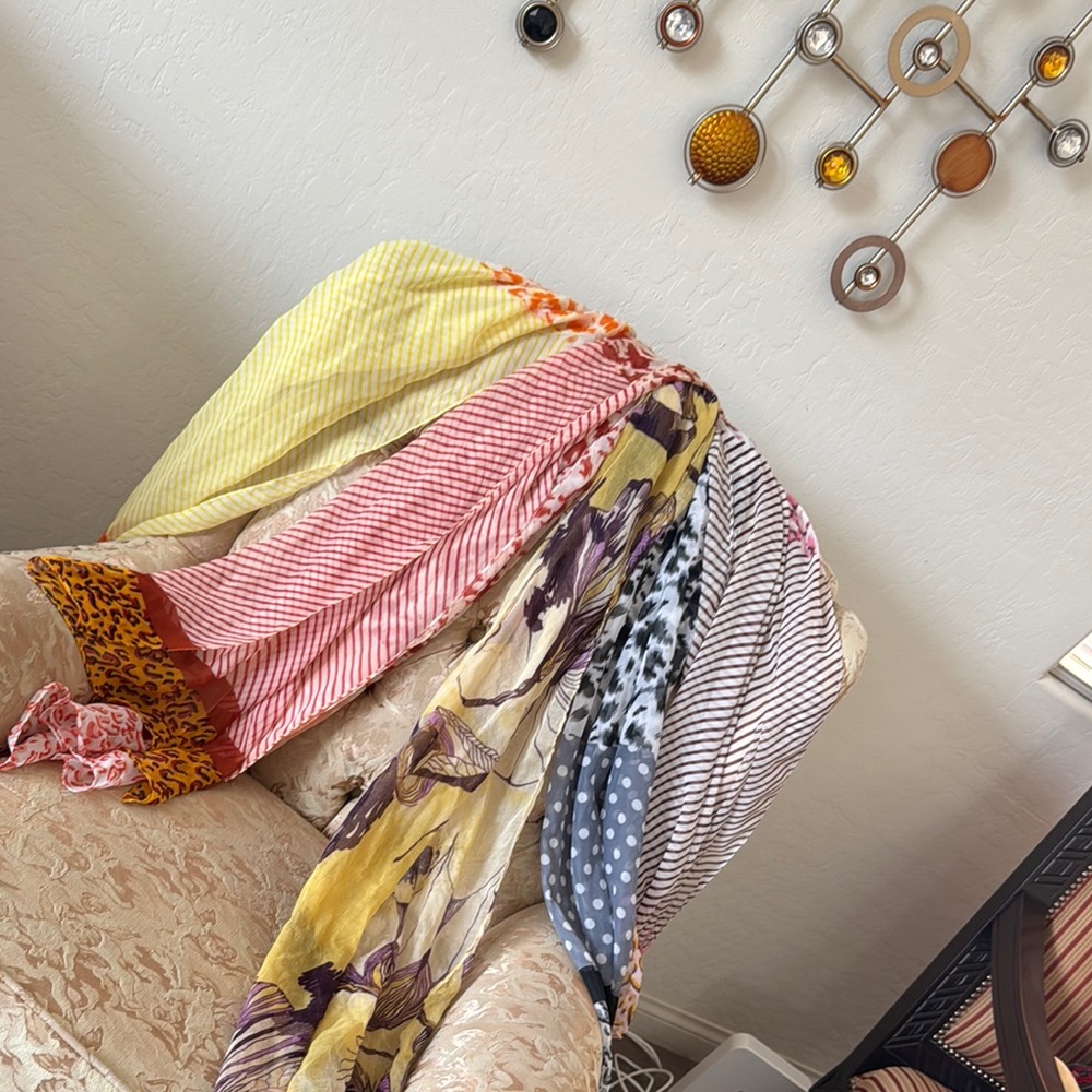 Colorful Striped and Patterned Scarf